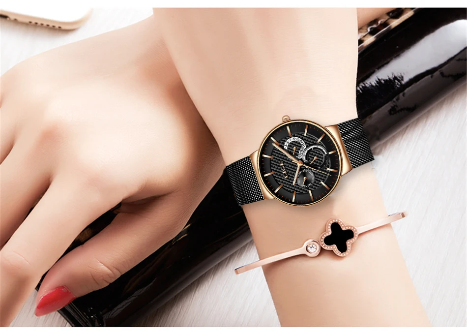 Женские ультра-тонкие водонепроницаемые часы LIGE из нержавеющей стали, Топ бренд, роскошные женские часы, повседневные модные часы, женские часы-браслет