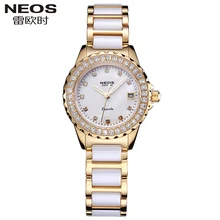 NEOS 2017 luxury noble ceramic bracelet watch fashion waterproof quartz watch ladies watch Clock Faux Diamond