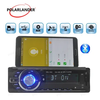 

1 Din Car Radio Mp3 Player Support USB/SD/EQ/Bluetooth/FM/Aux/Clock Function Freehand Hot Sell 2016 Free Shipping