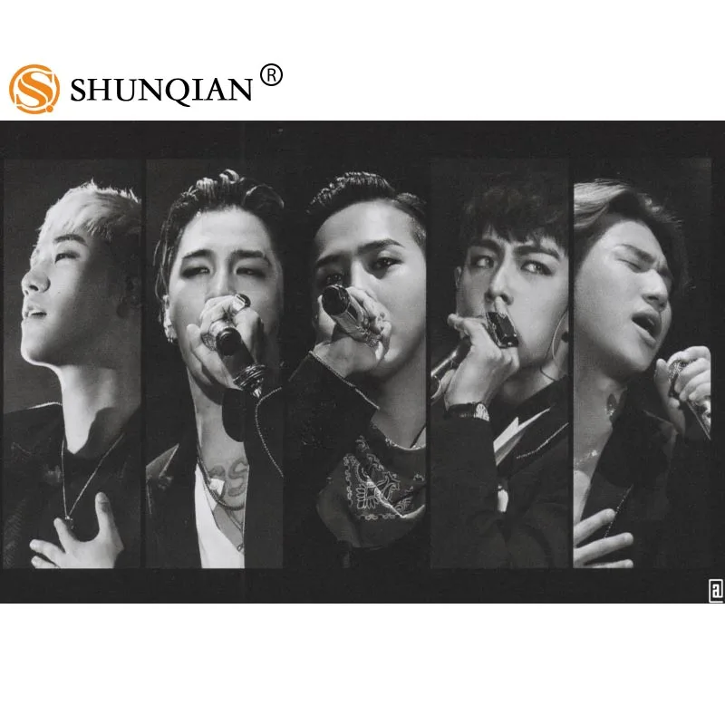

New Arrival KPOP BigBang Custom Printing Satin Cloth Poster Fashion Home Art Deco Silk Poster 20x30cm, 27x40cm