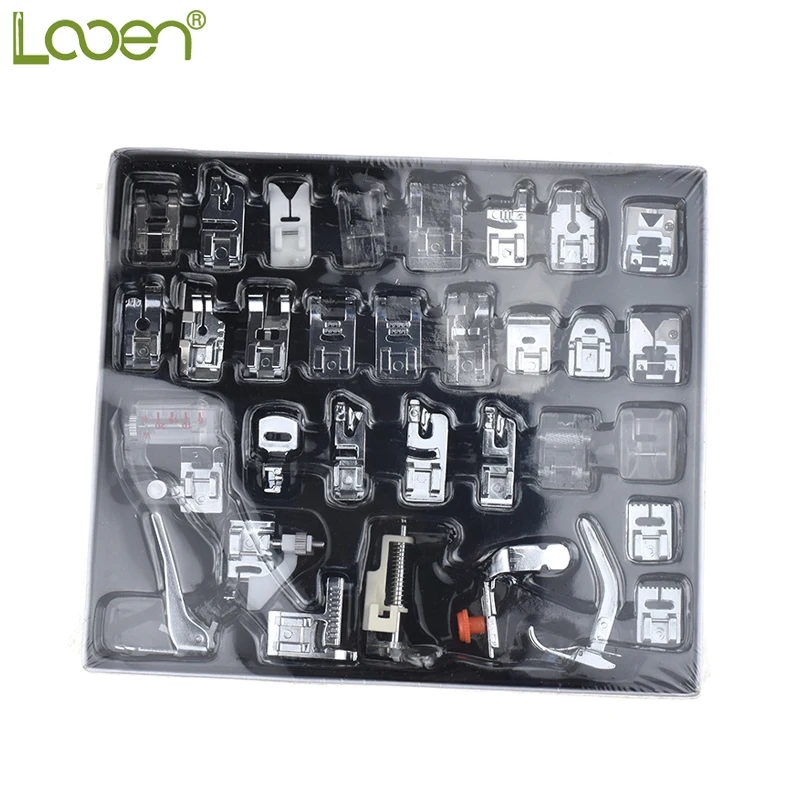 

Looen 32pcs/set Domestic Sewing Machine Presser Foot Feet Kit Set With Box Sewing Machine Accessories For Women DIY Craft Tools