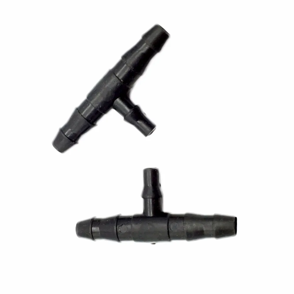 

200 Pcs Change 1/4 Inch Connector 1/8 Inch T Reduction Micro Garden Irrigation 4/7 Mm Change To 3/5mm Barb Connector Tee
