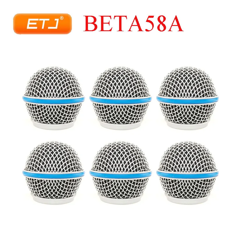 

6pcs Microphone Replacement Mesh Grille Ball Head Mesh Microphone Accessories Fit For Shure Beta58 SM58s