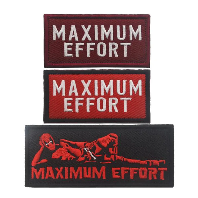 

Maximum Effort Maximum Effort Motivation Morale Equipment Commotion Tactics Dead Waiter Embroidery Armband Cloth Patch
