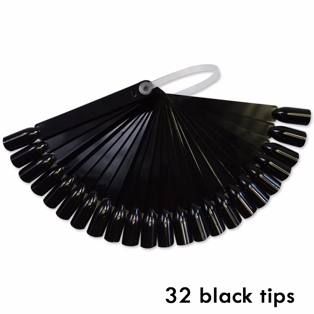 1 Набор насадок для дизайна ногтей веер прозрачная природа черный цвет