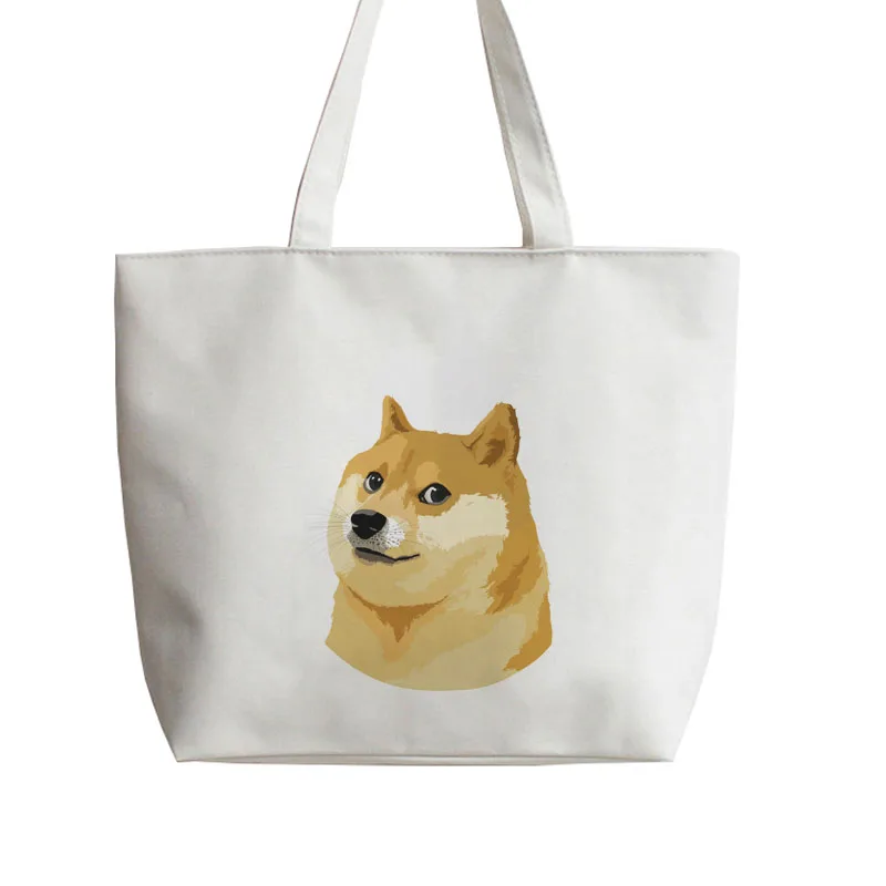 

Doge God Dog shiba Inu Japanese Anime Canvas Tote bag Cartoon Shopping bags school Shoulder Reusable Shopper AN360