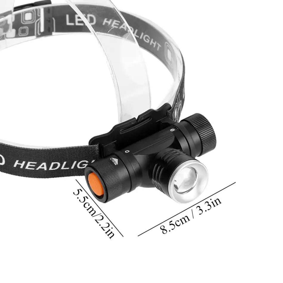 Светодио дный USB Headlight фар Масштабируемые фара фонарик головной свет для кемпинга Рыбалка Пеший Туризм linterna светодио дный Кабеза