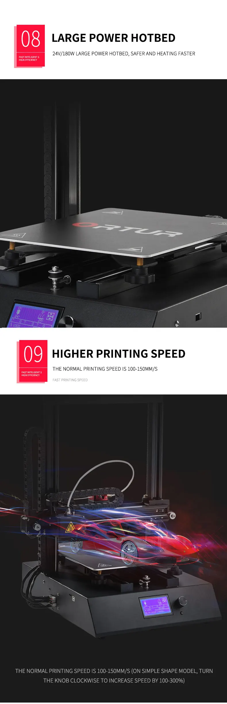 Ortur4 стальной корпус и линейная направляющая Impresora 3d настоящая 0,1 мм точность печати Imprimante 3d температурная защита 3d принтер