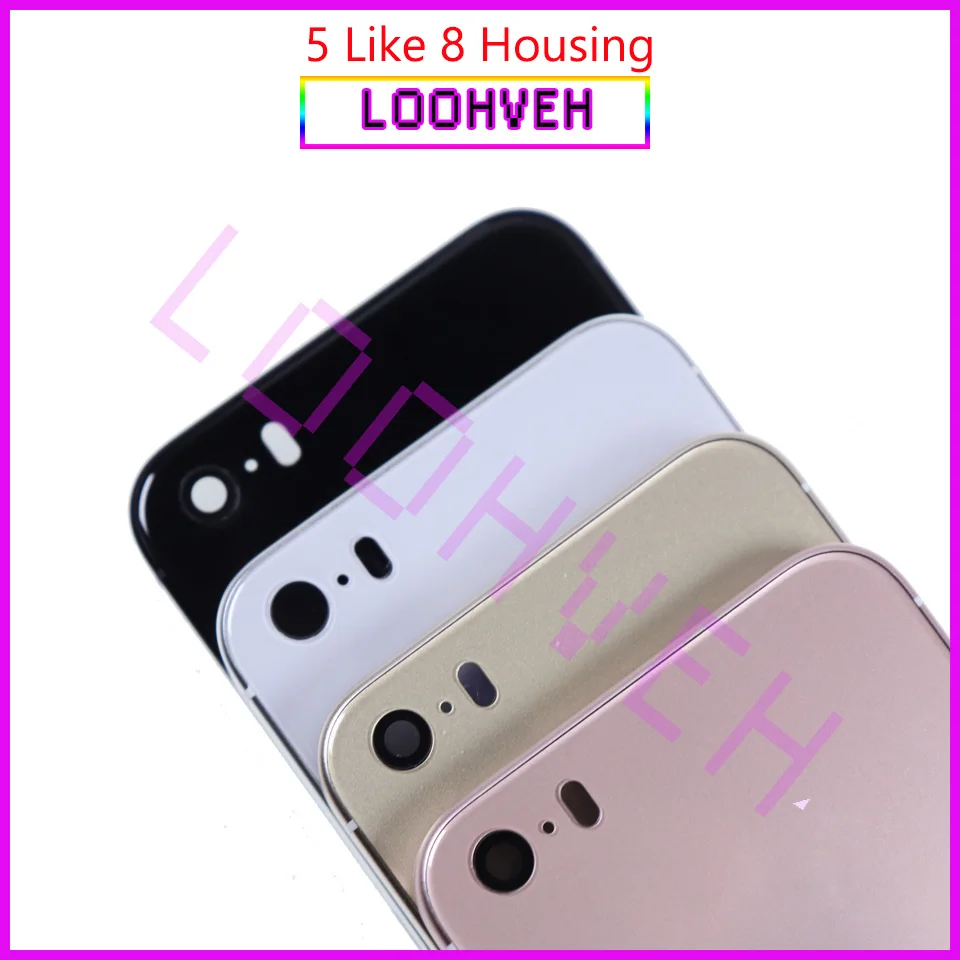 Задняя крышка для IPhone 5 задняя на заднюю панель корпуса или SE Like 8 + наклейка