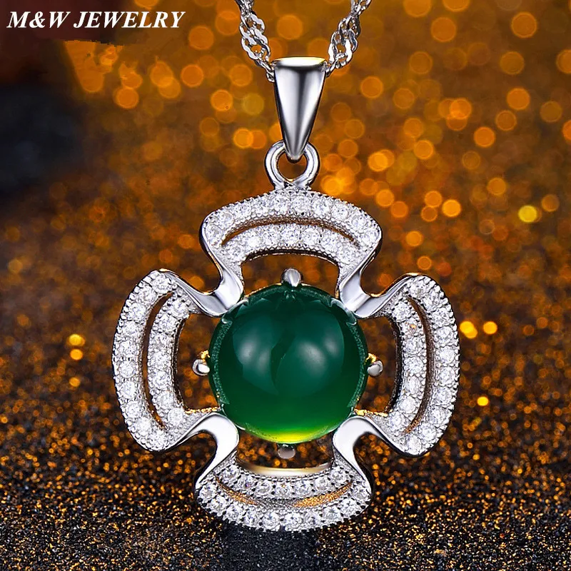 M&W JEWELRY Fashionable Chalcedony Pendant in 925 Sterling