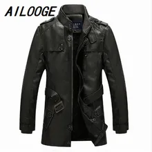 Кожаная куртка мужчины осенью и зимой мужской плюс бархатные толстые теплые куртки из искусственной кожи в Европе и США Большие размеры M-4XL