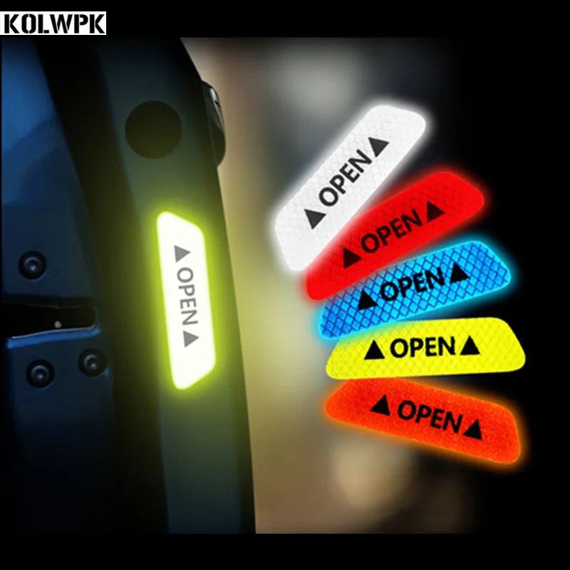 

4Pcs Car Door Stickers Auto Warning Mark Reflective Strips for Mitsubishi ASX Outlander Lancer Evolution Pajero Eclipse Grandis