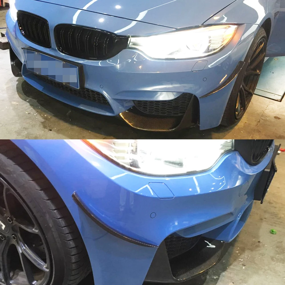 Для BMW F80 M3 F82 F83 M4- углеродное волокно передний бампер литья планки украшения 2 шт./компл. навесы