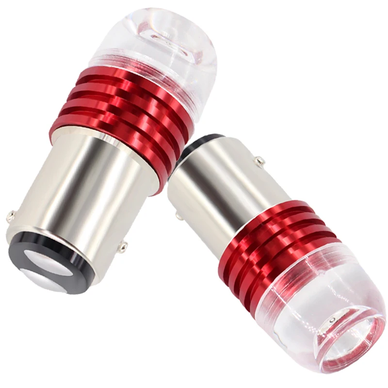 

10x LED 1157 BAY15D 3W COB Lens Strobe Flashing Red 12V P21/5W Car Brake Turn Signal Lamp Bulb