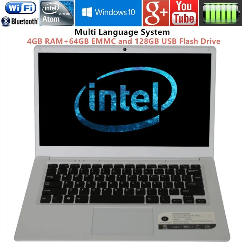 Notebook computer Win10 14 Ultra Slim 1366x768P Atom X5 Z8350 Quad Core 4G font b RAM