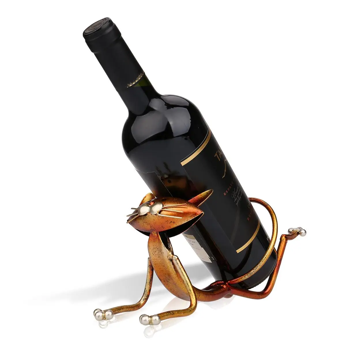 Tooarts D Metal Yoga Cat Figurines Wine Holder Wine Shelf Metal - Shipping tooarts d metal yoga cat figurines wine holder wine shelf metal - shipping