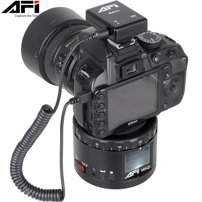 US $258.00 AFI Ma2 Aluminum LED Electronic Panorama Head Time Lapse Panoramic Tripod For CameraPhone Stabilizer Rotation For 360 Timelapse