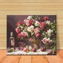 MOLEK картина маслом по номерам красное вино картина с розой акрил Ручная роспись холст настенные панно для гостиная домашний декор