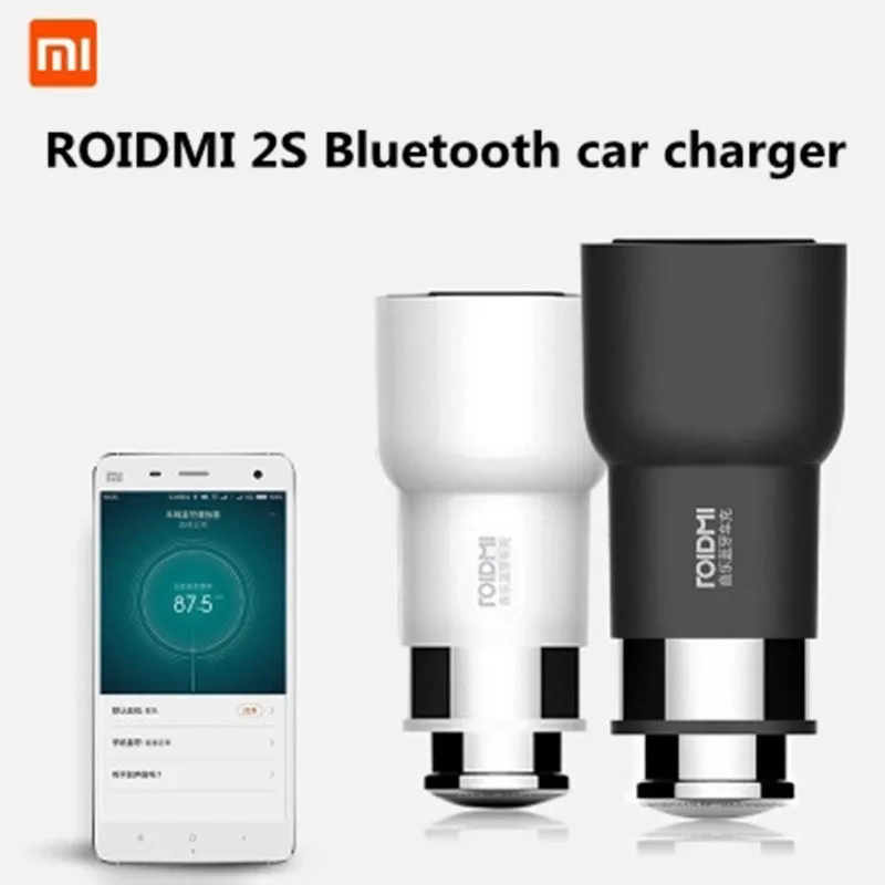 الأصلي Xiaomi ROIDMI 2 S الموسيقى بلوتوث شاحن سيارة دعم الموسيقى لاعب/سيارة شحن/بطارية رصد/اليدين مكالمة مجانية