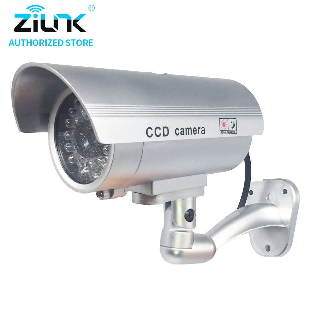 

Dummy Fake Bullet Camera Outdoor Indoor Security CCTV Surveillance Waterproof Camera Flashing Red LED Free Shipping Silver