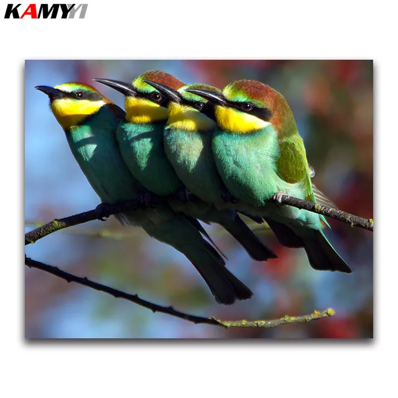 

full square Diamond mosaic kingfisher 3D DIY Diamond embroidery color bird Full round Diamond painting Cross stitch family Sale