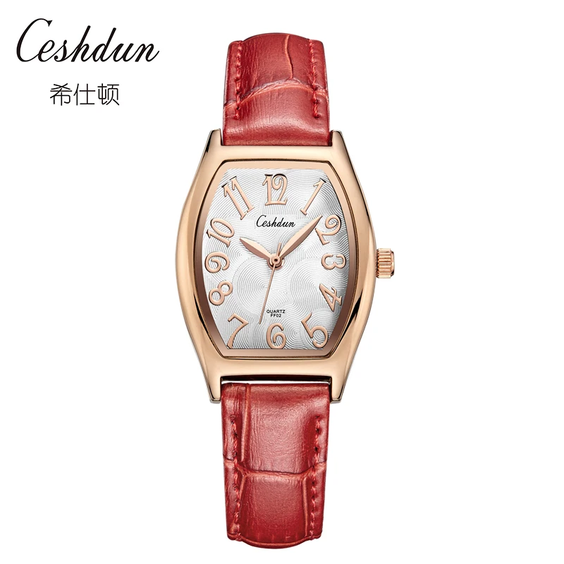 

2017 CESHDUN Quartz Brand Lady Watches Women Luxury Rose Gold Antique Square Leather Dress Wrist watch Relogio Feminino Montre