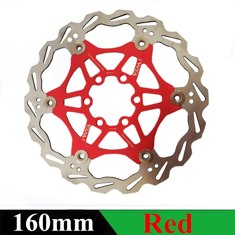 VXM велосипедная колодка для гидравлического тормоза MTB плавающий дисковый тормоз ротор 160 мм/180 мм/203 мм сплав велосипед " Поплавковый тормоз Роторов запчасти для велосипеда - Цвет: VXM 160MM Red