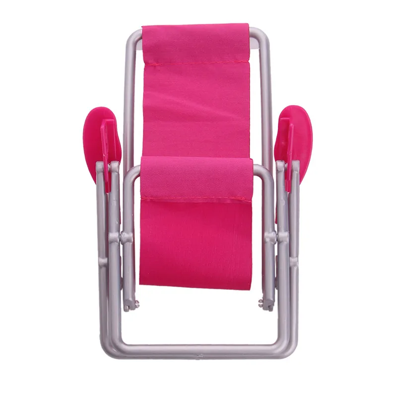 Модный Розовый Складной Пластиковый пляжный стул колода Мини Сад красивая мебель для куклы Barbiees аксессуар