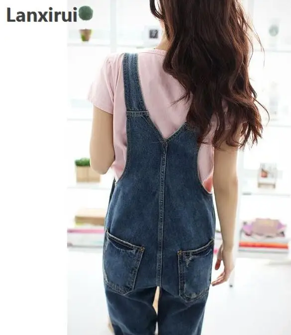 Fashion Women Denim Jumpsuit Ladies Spring Fashion Loose Jeans Rompers Female Casual Plus Size Overall Playsuit With Pocket Jumpsuits and Playsuits