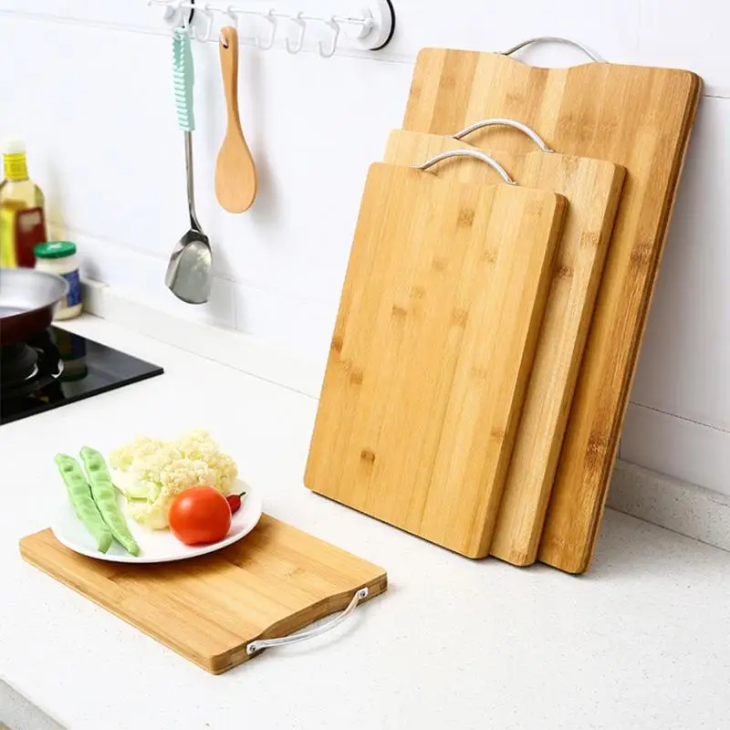 Прочная разделочная доска бамбуковый разделочный блок коврик для кухни, принадлежности, утолщенные противоскользящие кухонные ножи и аксессуары