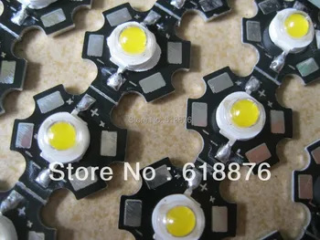 

50PCS 3W White High Power LED Light Emitter 6000-6500K with 20mm Star Heatsink 3W cw led chip led light