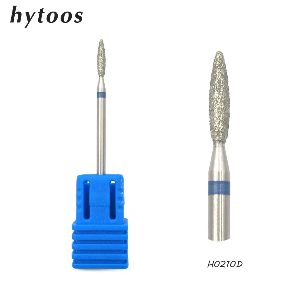 HYTOOS 2*10 мм игольчатое алмазное сверло для ногтей 3/32 &quotроторные маникюрные