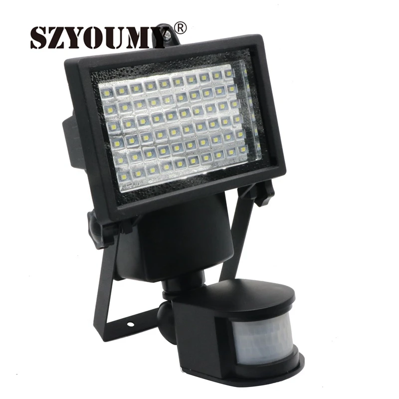 

SZYOUMY 60 Led Solar Sensor Security Garden Light PIR Motion Sensor Path Wall Outdoor Emergency Lamp
