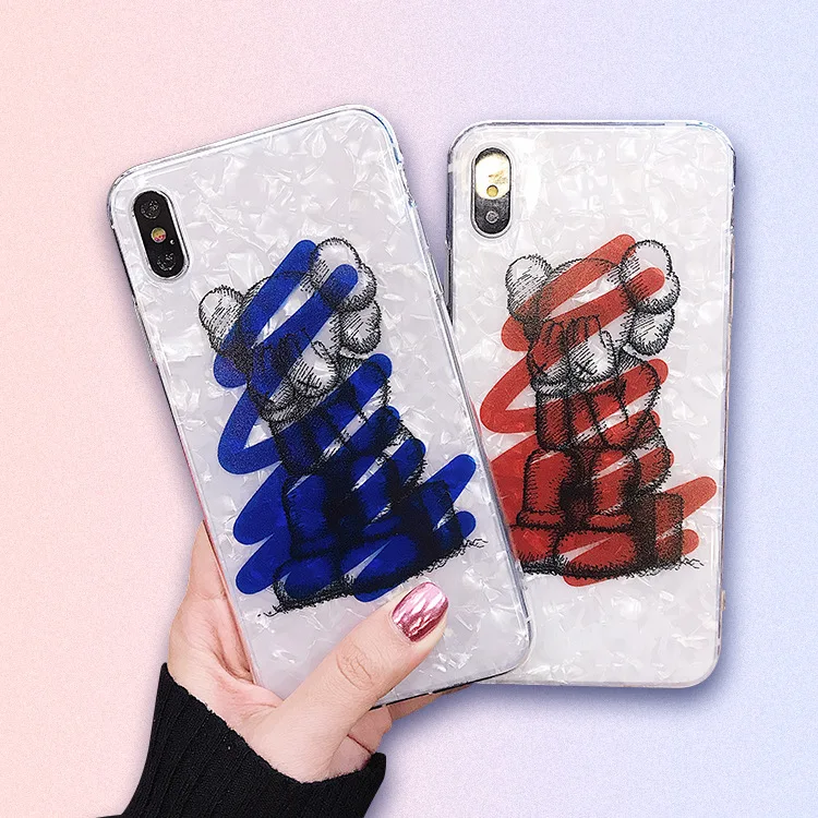 

Fashion Trend KAWS iphonecase for 6s 7 8plus xs max Half-wrapped Case Waterproof Dirt-resistant Anti-knock