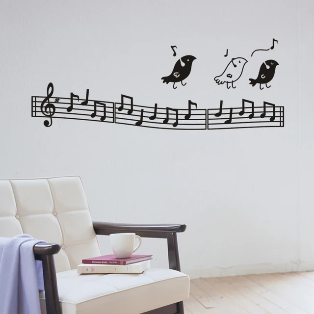 Zy8318 Wall Music Art Birds Decor Notes Decoration Zy8318 Wall Music Art Birds Decor Notes Decoration Kids Bedroom Musical Notation Removable