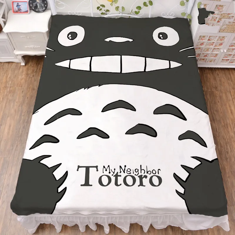 150x200 см аниме Мой сосед Тоторо персонажи сексуальная девушка тонари нет кровать Totoro молочное волокно лист и фланель одеяло летнее одеяло - Цвет: 1