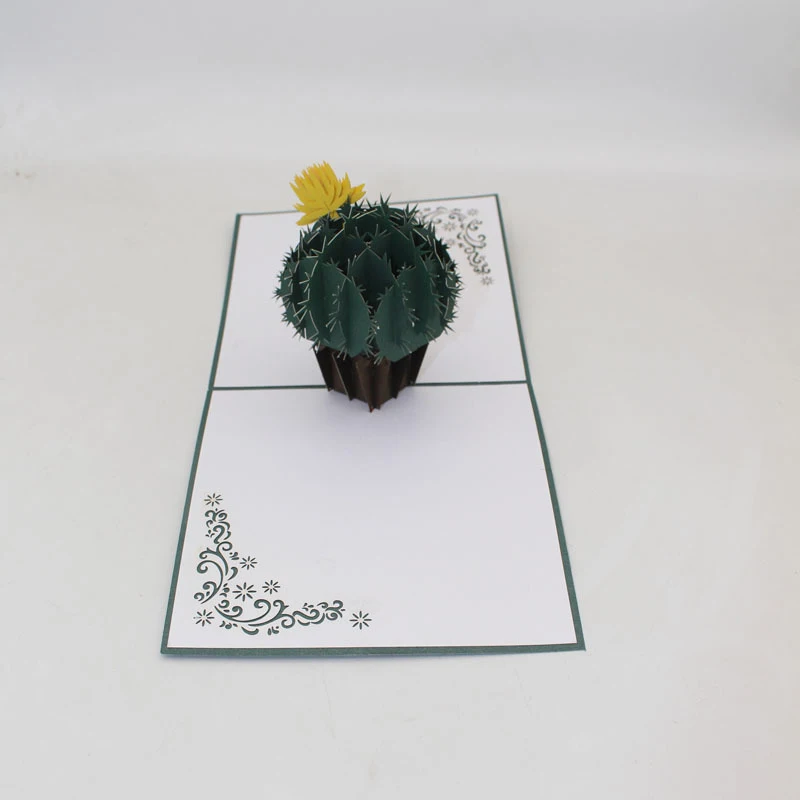  3D Laser Cut Handmade Plant Flowering Cactus Birthday Party Paper Invitation Greeting Cards Postcar - 33016243640