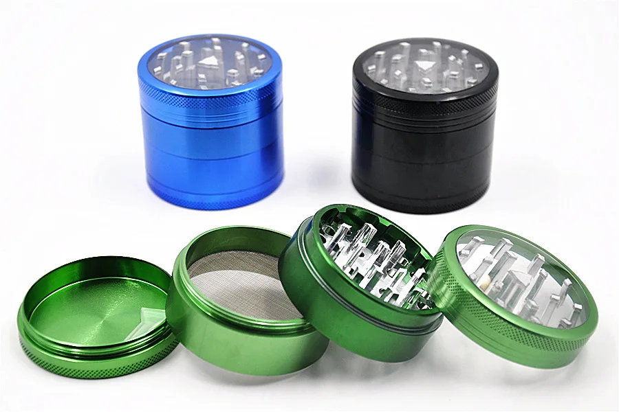 2pcs/lot New arrive 4 Parts diameter 56MM Metal Herb Grinder for men