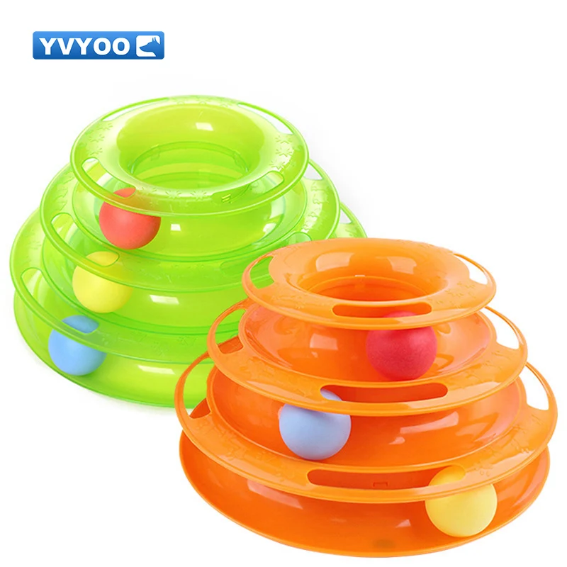 YVYOO 3 layer Funny Pet Toys Cat Crazy Ball Disk Interactive Amusement Plate Play Disc Trilaminar Turntable Cat Toy 1pcs D12 YVYOO 3 layer Funny Pet Toys Cat Crazy Ball Disk Interactive Amusement Plate Play Disc Trilaminar Turntable Cat Toy 1pcs D12