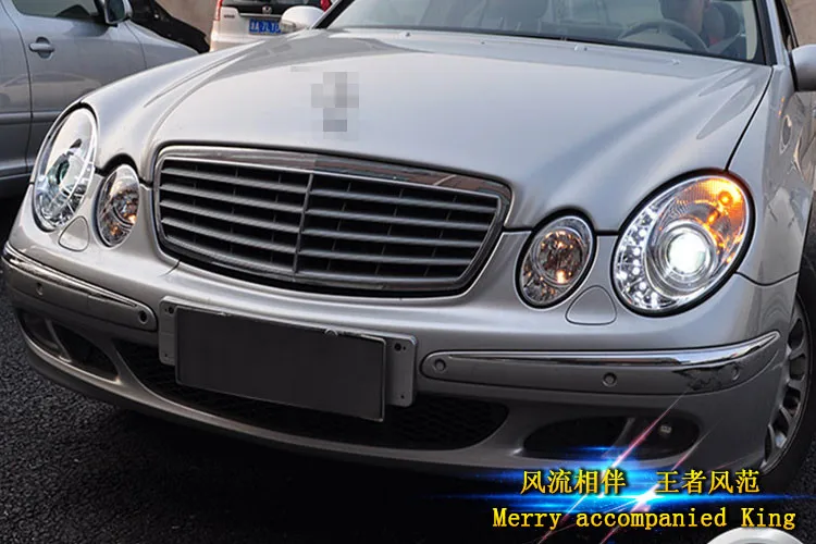 2 шт. светодиодный головной светильник s для Benz W211 2003-2009 Автомобильный светодиодный светильник s двойные ксеноновые линзы автомобильные аксессуары дневные ходовые огни противотуманный светильник