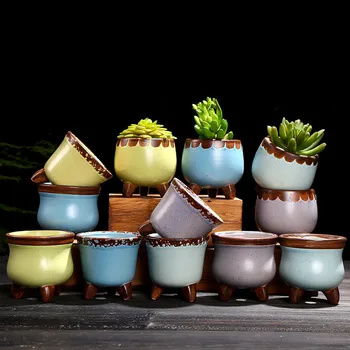 

Mini Colourful Round Ceramic Plant Flower Pots Home Office Decor Planter Decorative Crafts In The Bedroom Living Room E $