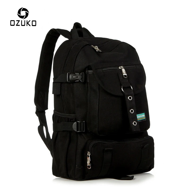 2017 OZUKO Fashion Male Canvas font b Backpack b font Men s Rucksack Student School Bag
