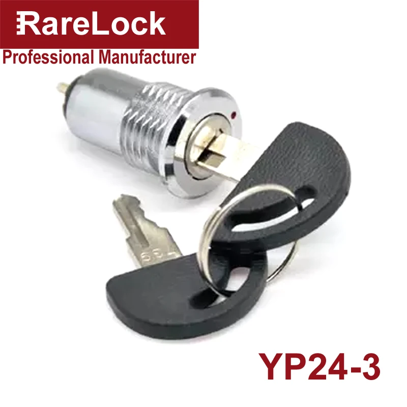 Rarelock دراجة نارية سيارة مفتاح القفل التبديل قفل الأسود 5 حجم للمركبة المصاعد المصعد المعدات لعبة آلة سيارة التصميم DIY