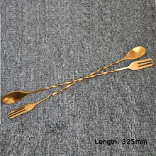 WOWSHINE завод 2 шт./партия Золотая палочка для вина ложка для перемешивания коктейлей для шейкера Коктейльная ложка 325 мм барная ложка