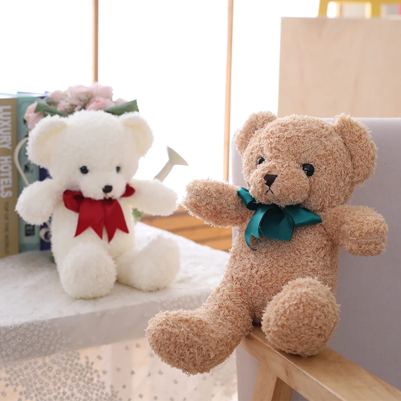 Милые горячие 40 см Kawaii мультфильм галстук-бабочка плюшевые медведи плюшевые игрушки мягкие животные пушистый медведь куклы мягкие детские игрушки для девочек подарок для влюбленных