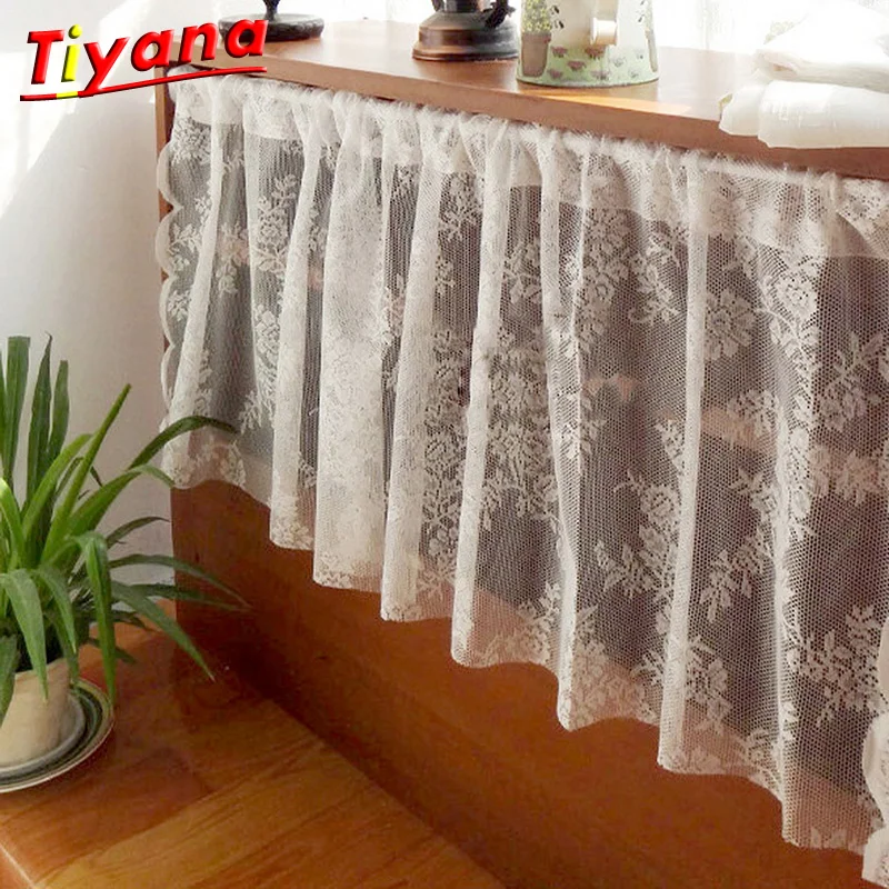 1 шт. Короткие шторы W145 * H64/50 см для кухни Настраиваемые кружевные тюлевые