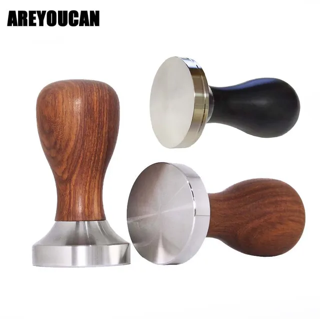 Special Price AREYOUCAN 304 Stainless Steel Base Chacate Preto Wood Handle Tamper Coffee Powder Hammer 51/58mm Customized Coffee Accessories Special Price AREYOUCAN 304 Stainless Steel Base Chacate Preto Wood Handle Tamper Coffee Powder Hammer 51/58mm Customized Coffee Accessories
