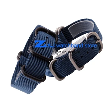

Nylon watchband with steel buckle waterproof Straps sport Wristwatches band NATO belt watch band Blue color 18mm 20mm 22 24 26mm