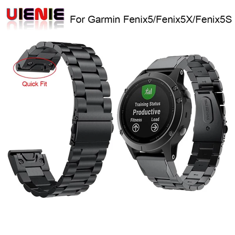  26 22 20 mm Quick Release Easy Fit Stainless steel Watch Wrist band Strap for Garmin Fenix 5X 5 5s  - 32915402772