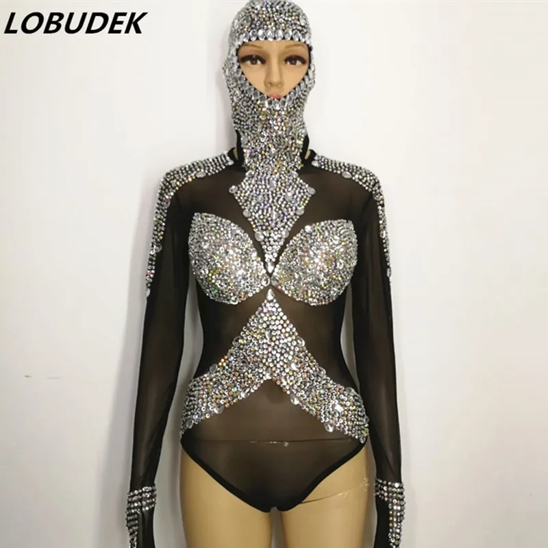 Боди Zentai с яркими кристаллами соблазнительный трико со стразами для выступлений
